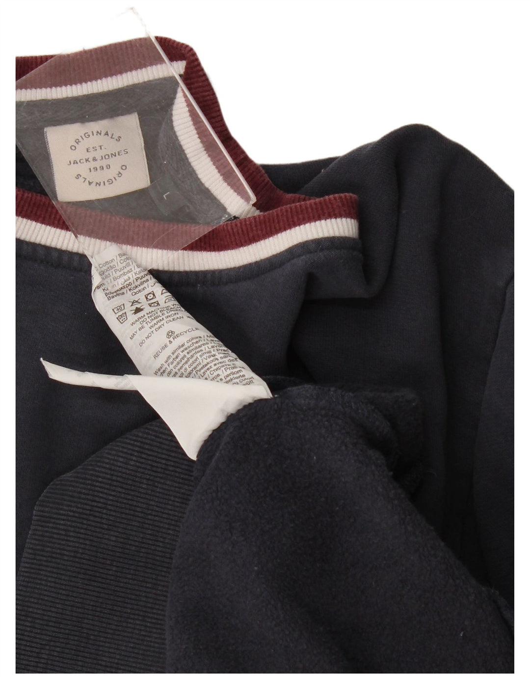 Jack & Jones moletom masculino jumper grande algodão azul marinho