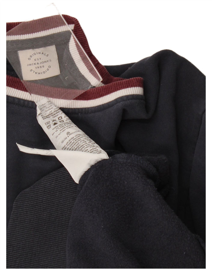 Jack & Jones moletom masculino jumper grande algodão azul marinho