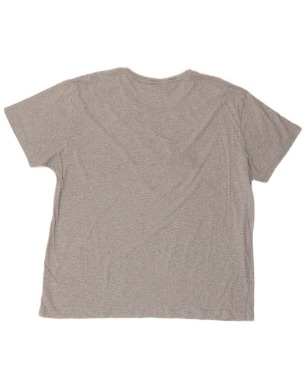Camiseta masculina gráfica Gant 4XL algodão manchado cinza