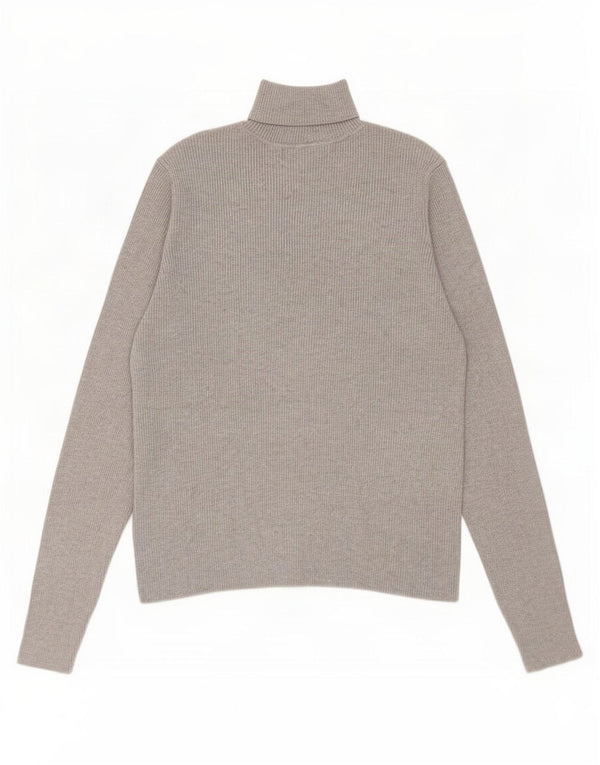 Suéter feminino Marks & Spencer com gola redonda e viscose cinza grande Reino Unido 14