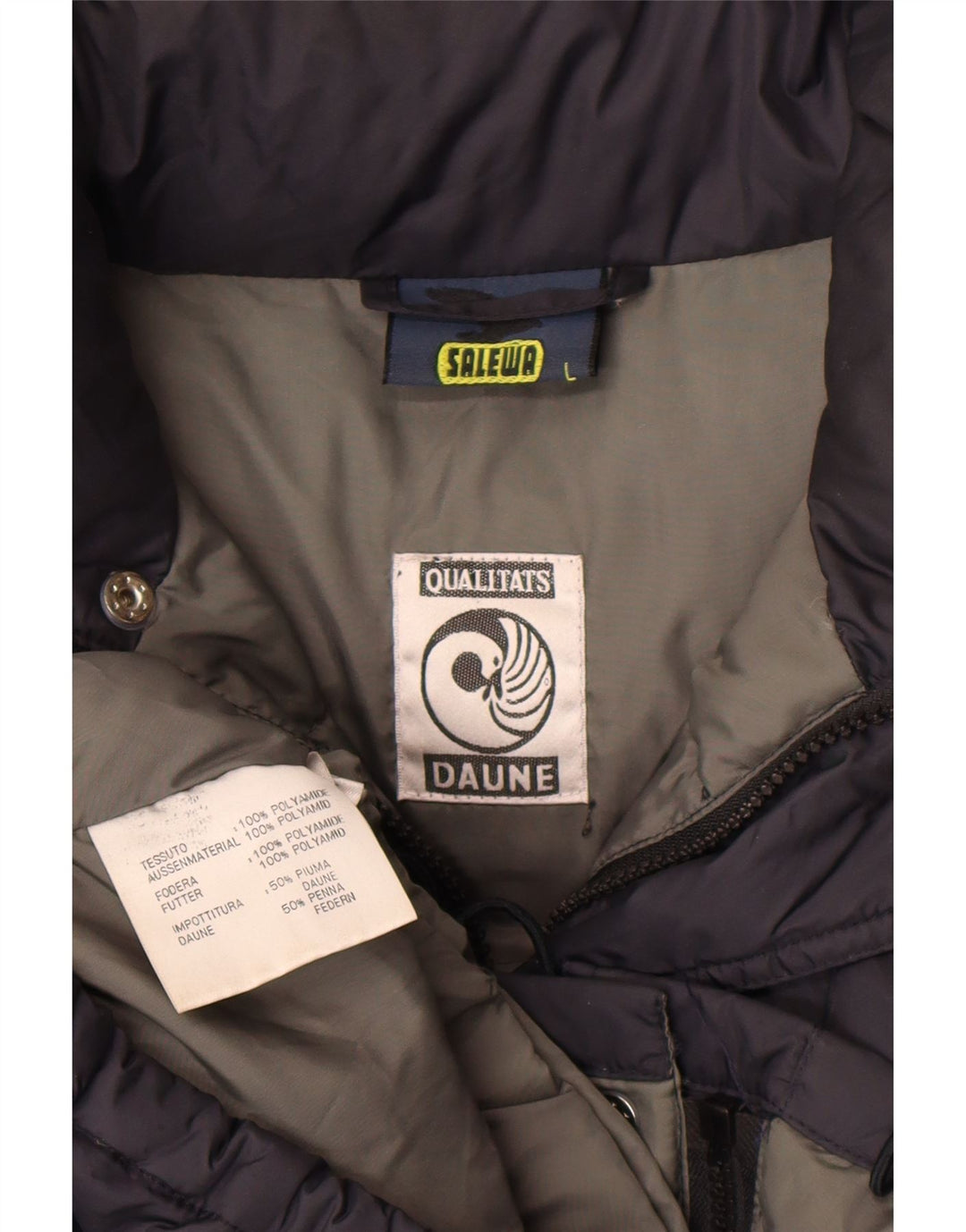 Jaqueta masculina acolchoada com capuz SALEWA UK 40 grande poliamida azul marinho