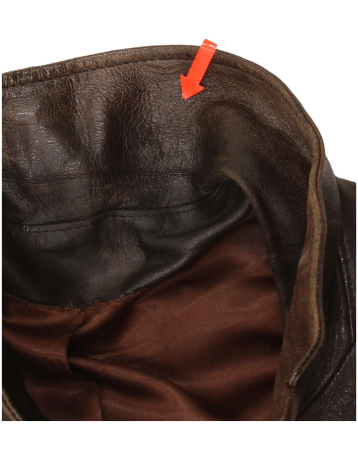 Jaqueta de couro masculina vintage UK 42 XL couro marrom