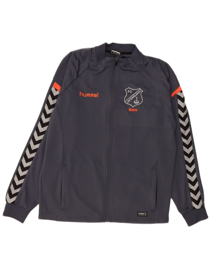 Hummel Mens Graphic Tracksuit Top Jacket Grande Cinza