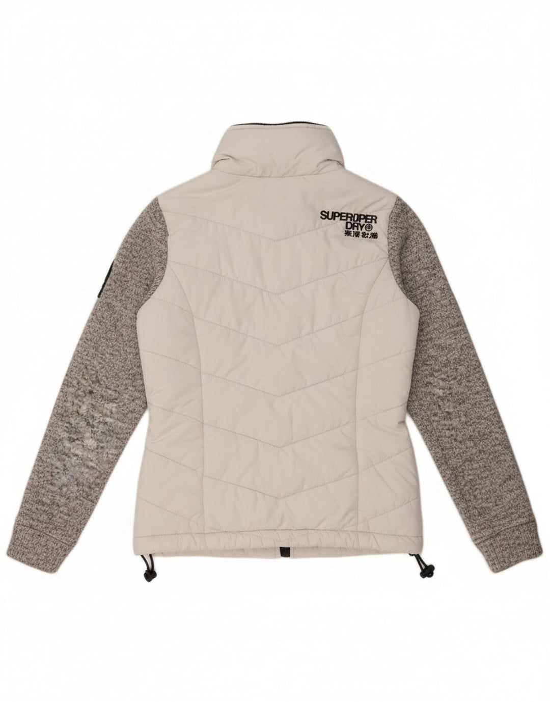 Jaqueta acolchoada com capuz feminina Superdry UK 8 Small White Colourblock