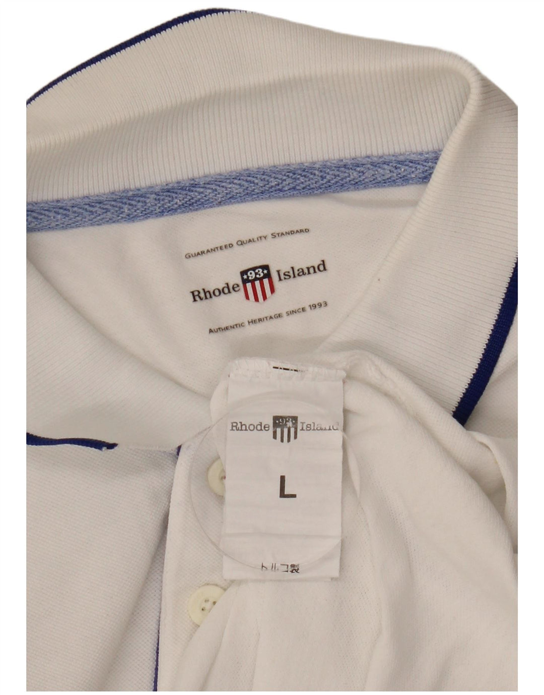 Camisa polo masculina gráfica Rhode Island grande algodão branco