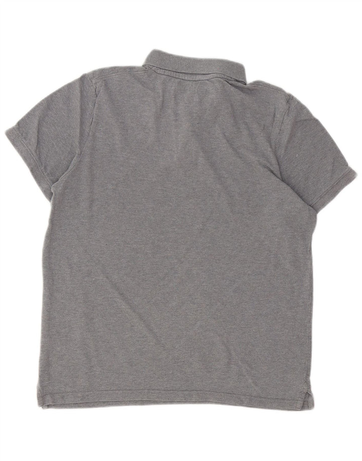 Camisa polo masculina Jack & Jones de algodão manchado cinza médio