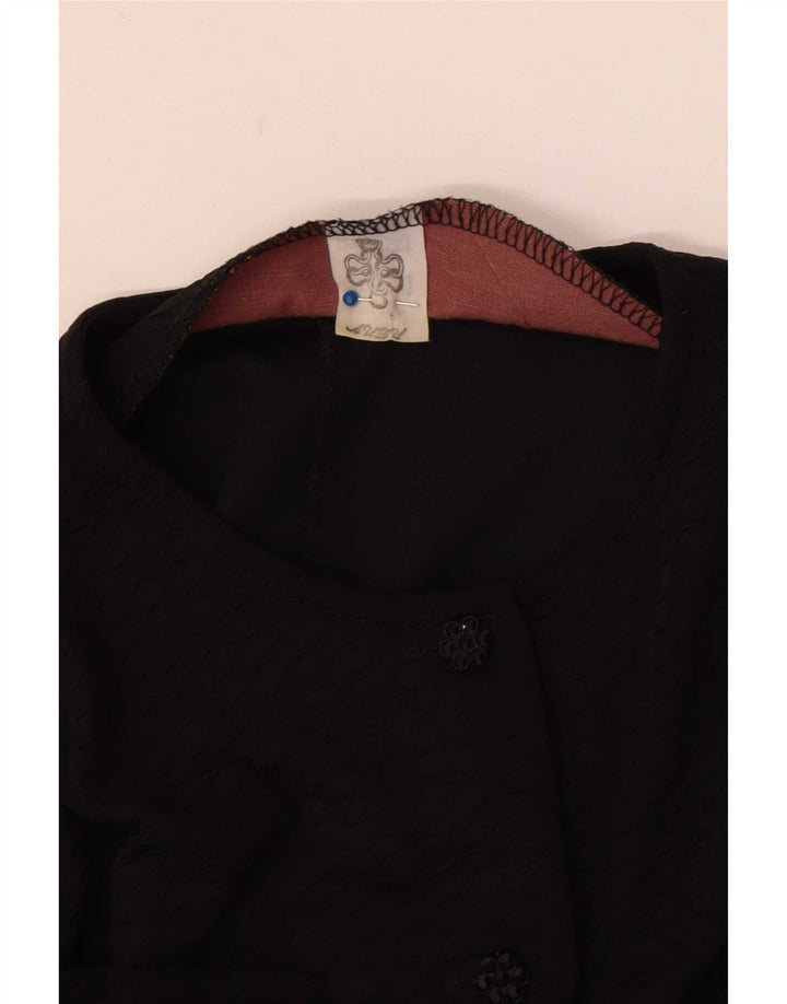 Blusa feminina vintage UK 12 média preta