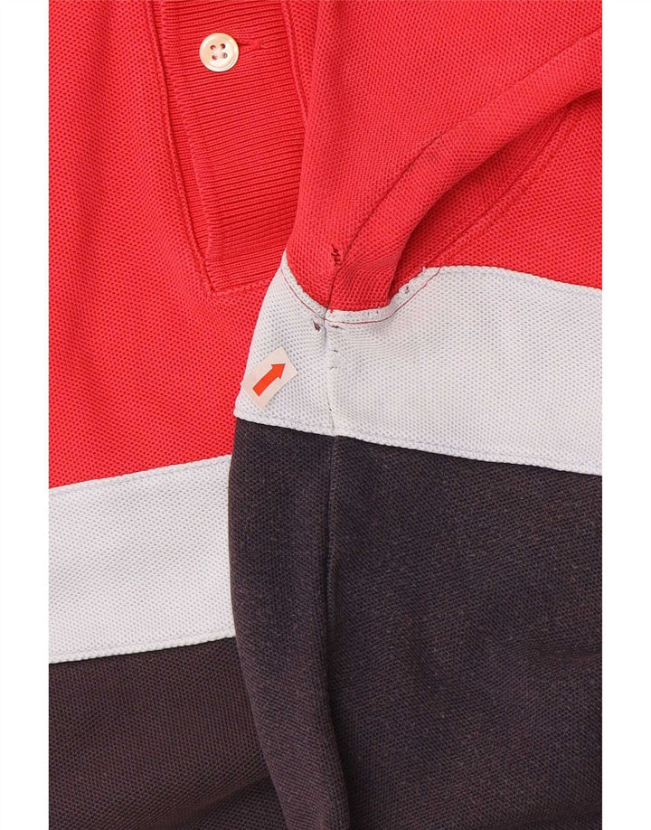 Camisa polo masculina Hackett com estampa gráfica grande de algodão vermelho