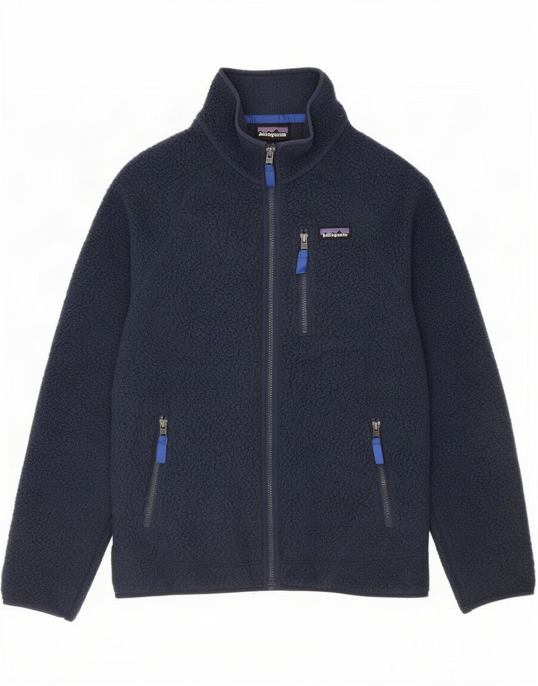 Jaqueta de lã masculina Patagonia UK 38 poliéster azul marinho médio