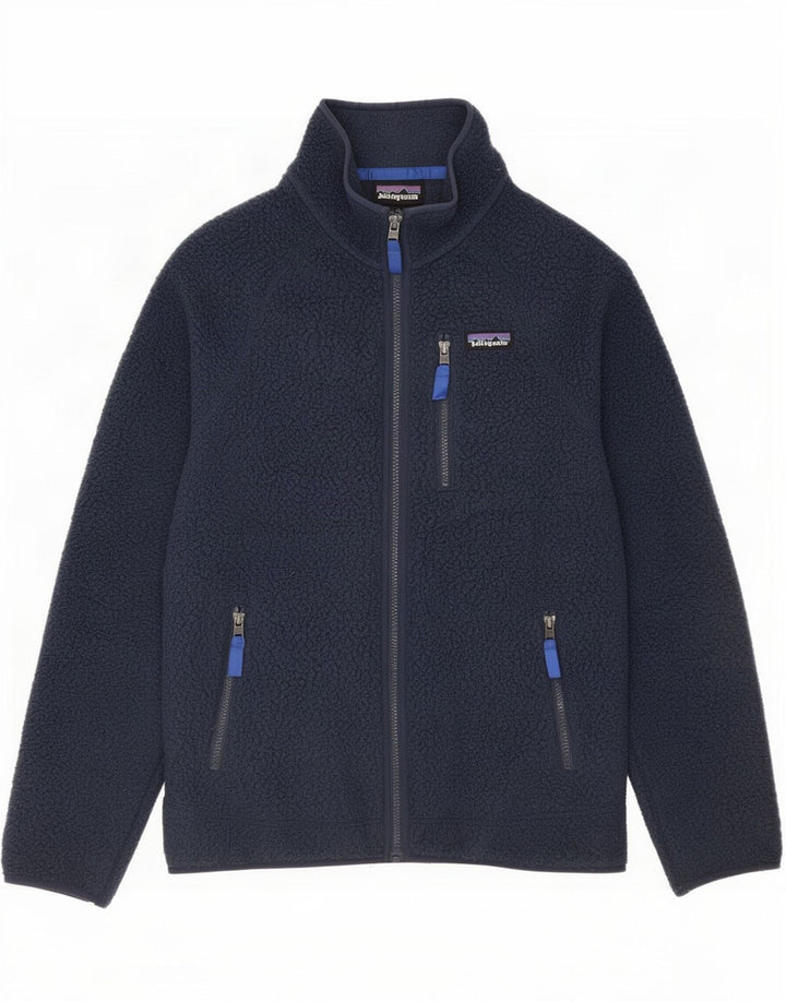 Jaqueta de lã masculina Patagonia UK 38 poliéster azul marinho médio