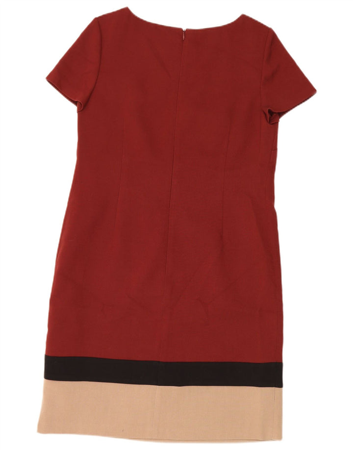 Vestido feminino Marks & Spencer UK 12 poliéster colorblock vermelho médio