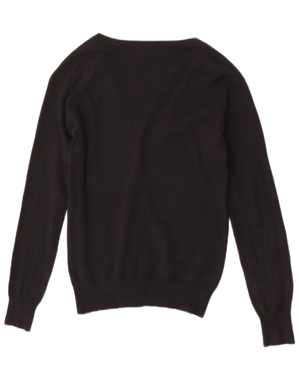 Suéter cardigã feminino Zara Reino Unido 12 algodão preto médio