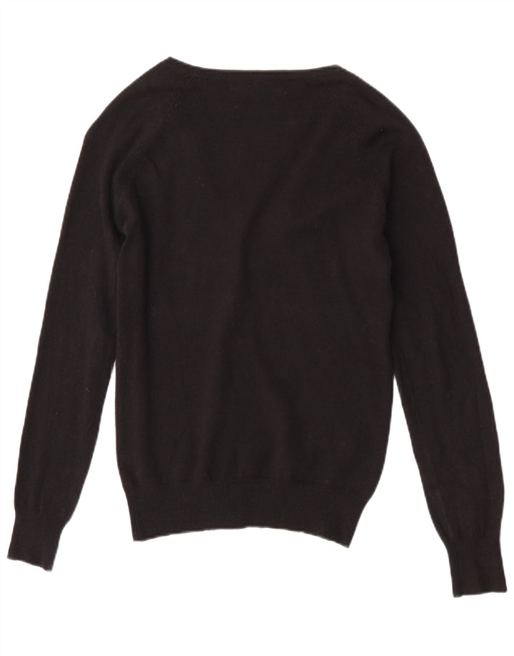 Suéter cardigã feminino Zara Reino Unido 12 algodão preto médio