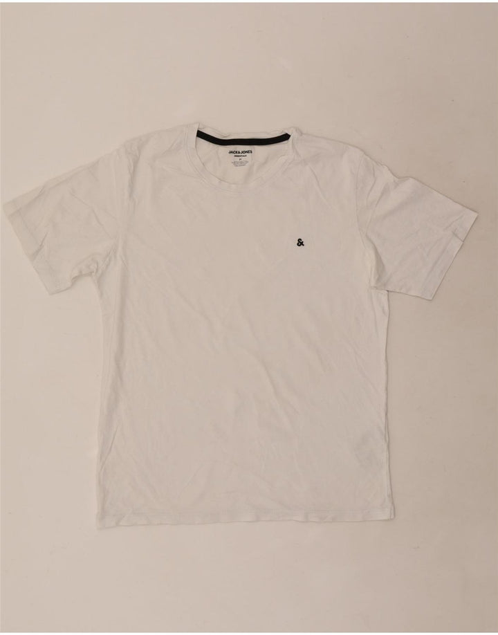 Camiseta masculina Jack & Jones Top médio algodão branco