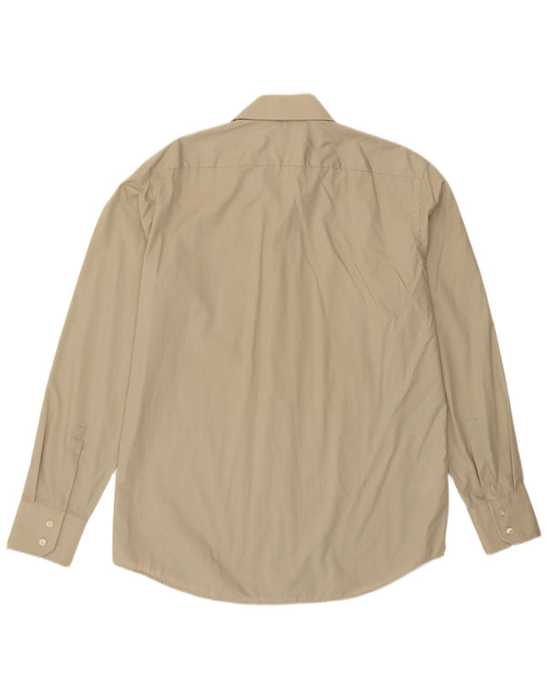 Camisa masculina Hugo Boss tamanho 41 16 grande algodão cáqui
