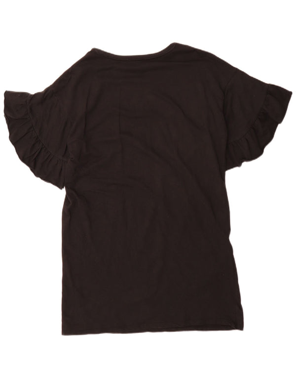 Vestido camiseta feminino Zara Trafaluc grande tamanho UK 10 pequeno preto
