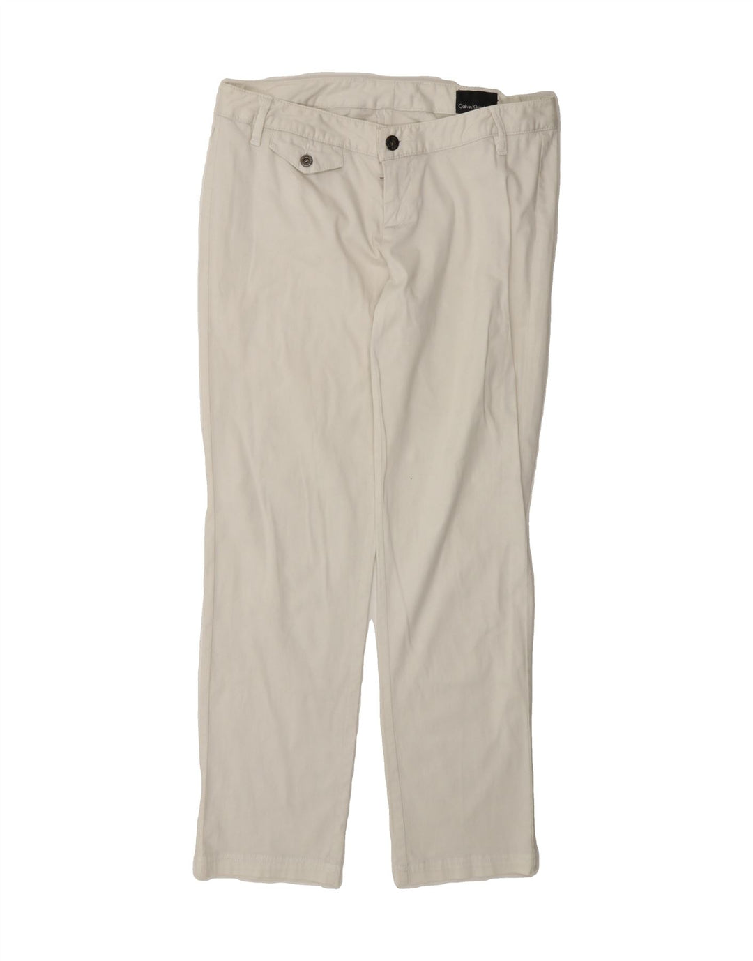 CALVIN KLEIN Womens Slim Chino Trousers W29 L28 White Cotton Vintage Calvin Klein and Second-Hand Calvin Klein from Messina Hembry 