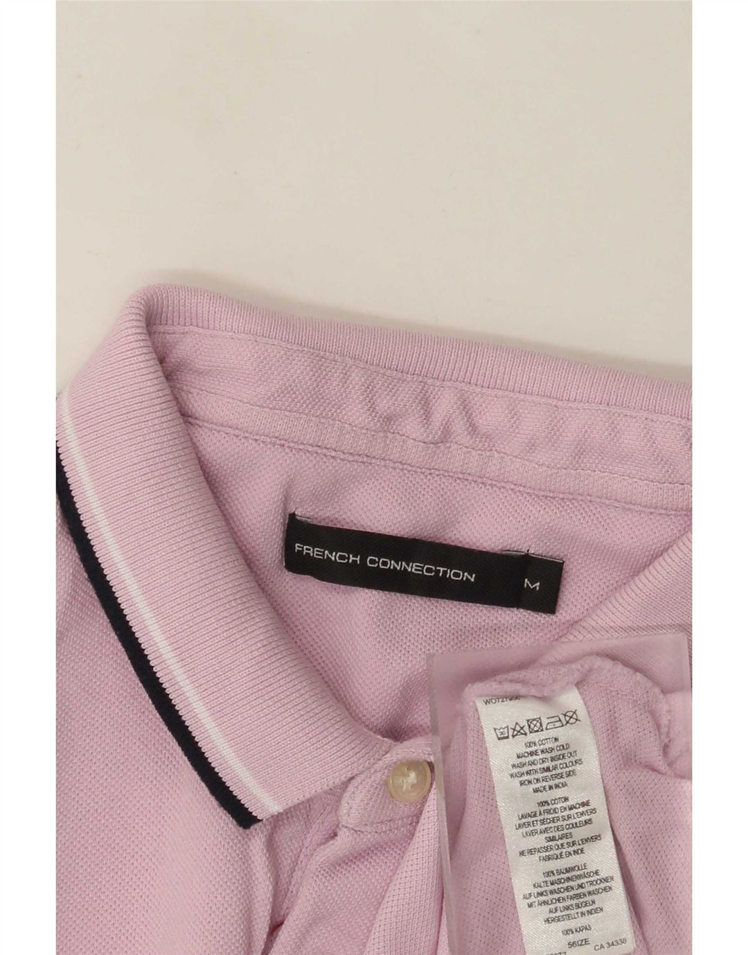 Camisa polo masculina de ajuste regular French Connection algodão rosa médio