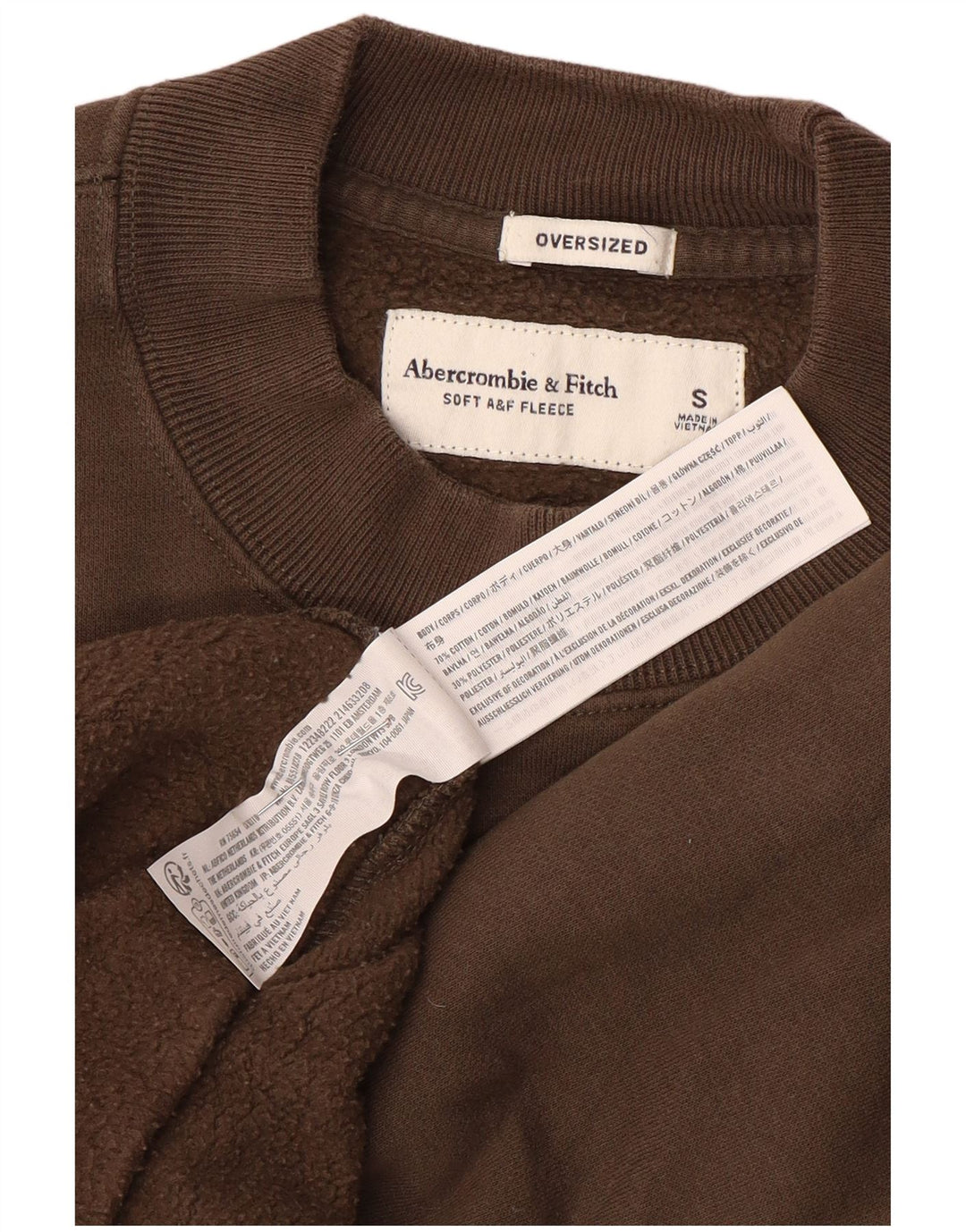Abercrombie & Fitch moletom masculino grande de algodão marrom pequeno