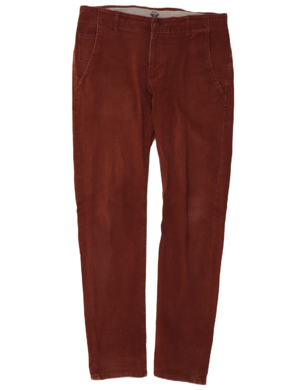Dockers Mens Slim Chino Calças W31 L32 Algodão Borgonha