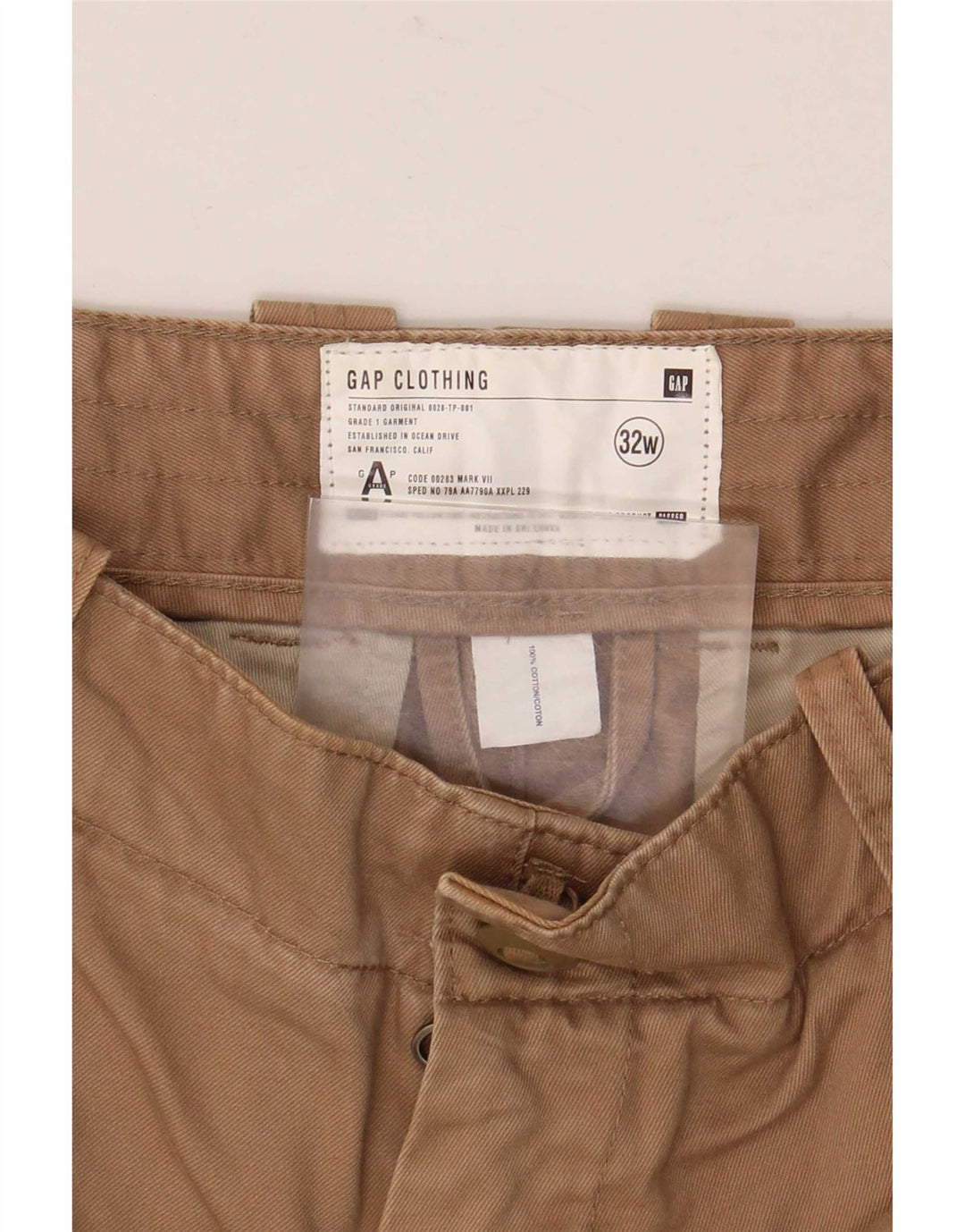 Shorts cargo masculino Gap W32 algodão bege médio