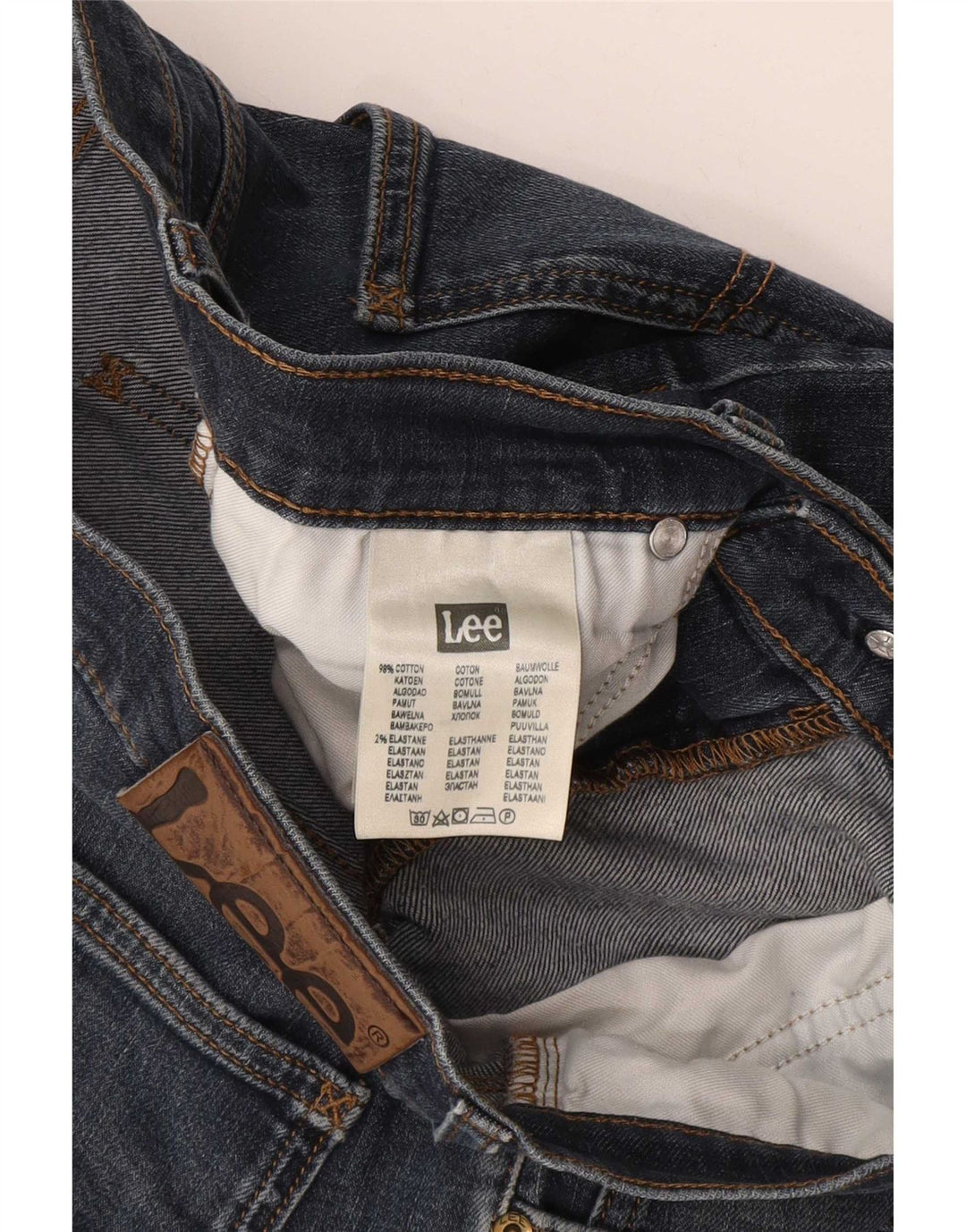 Lee Mens Arvin Slim Jeans W32 L32 Azul Marinho Algodão
