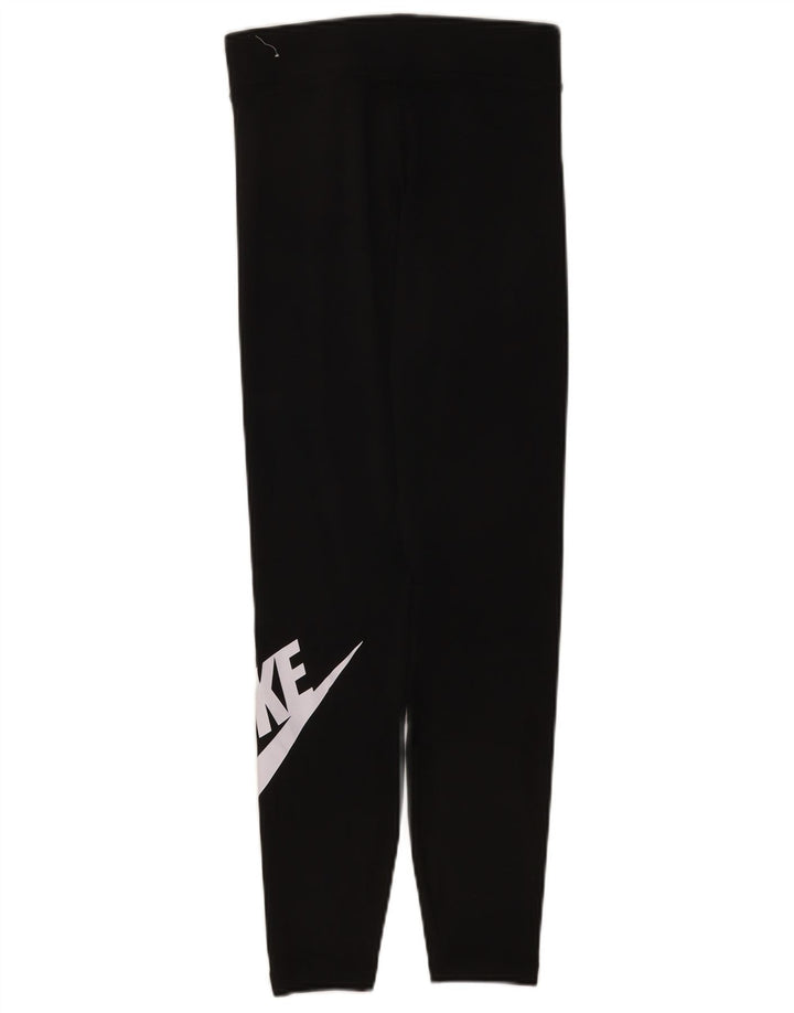 Leggings Nike Femininas Gráficas UK 10 Pequenas Algodão Preto
