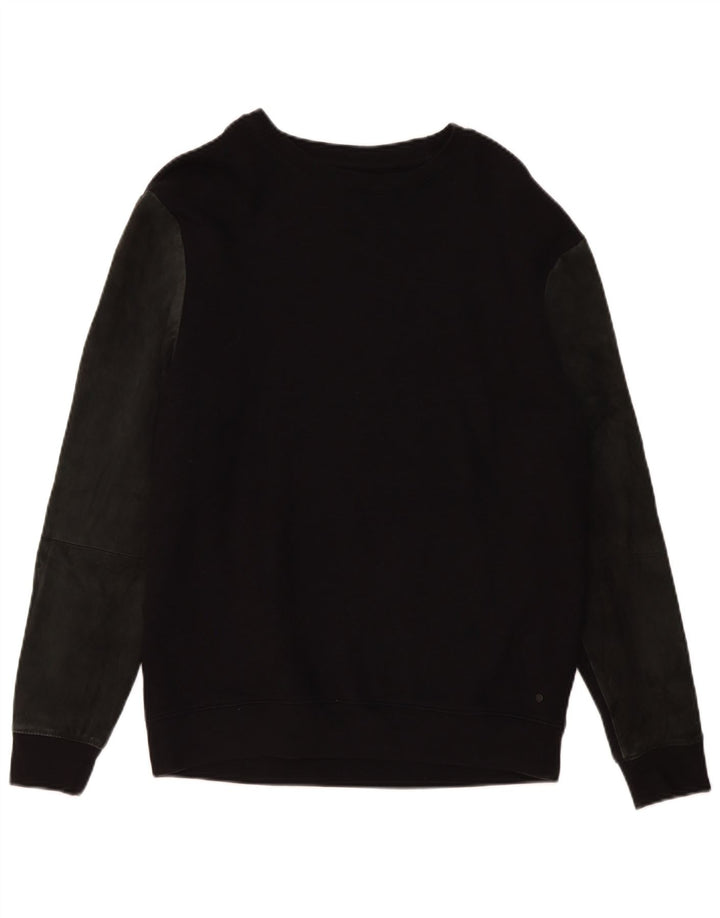 All Saints moletom masculino jumper médio preto colorblock algodão