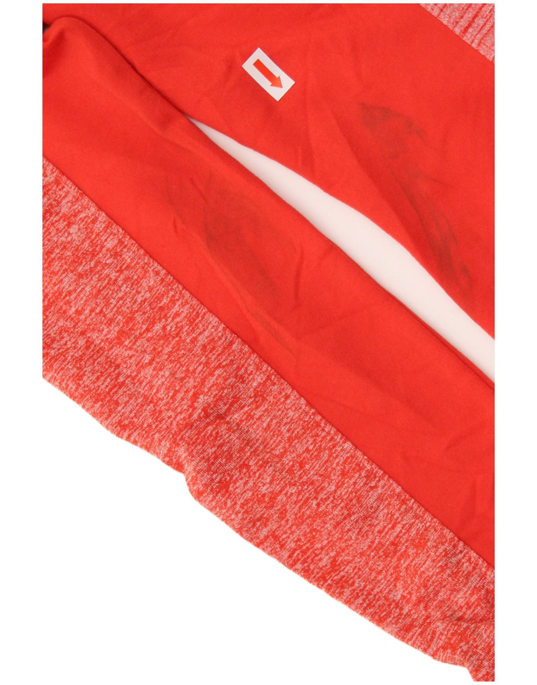 Top feminino ATHLETA manga comprida UK 6 XS poliéster manchado vermelho
