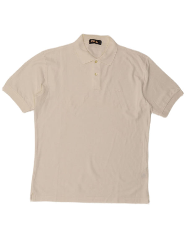 Camisa polo masculina Fila alta grande algodão branco