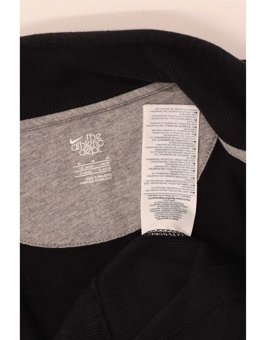 Nike Mens Graphic Tracksuit Top Jacket UK 38/40 Médio Algodão Preto