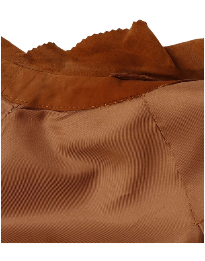 Jaqueta masculina vintage de camurça UK 38 marrom médio