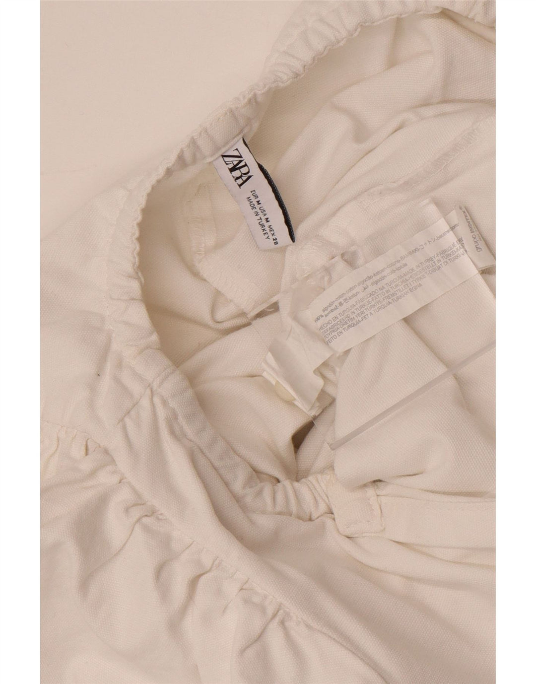 Macacão feminino Zara UK 12 algodão branco médio