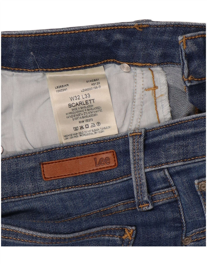 Lee Womens Scarlett Slim Jeans W32 L33 Azul Algodão