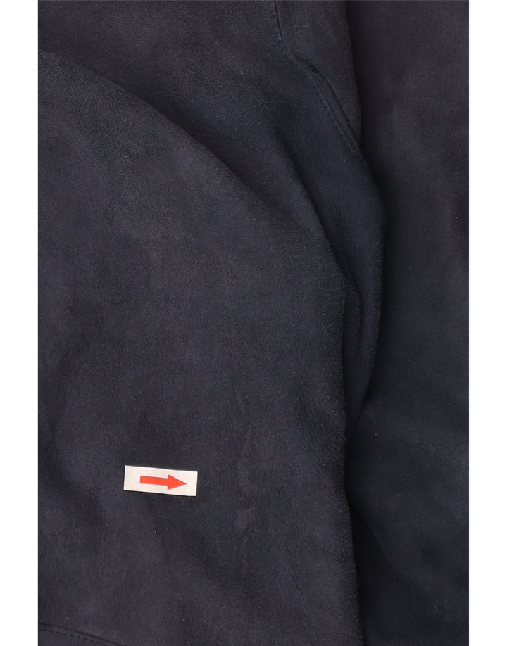 Jaqueta feminina de camurça Umberto Olivieri IT 46 grande azul marinho