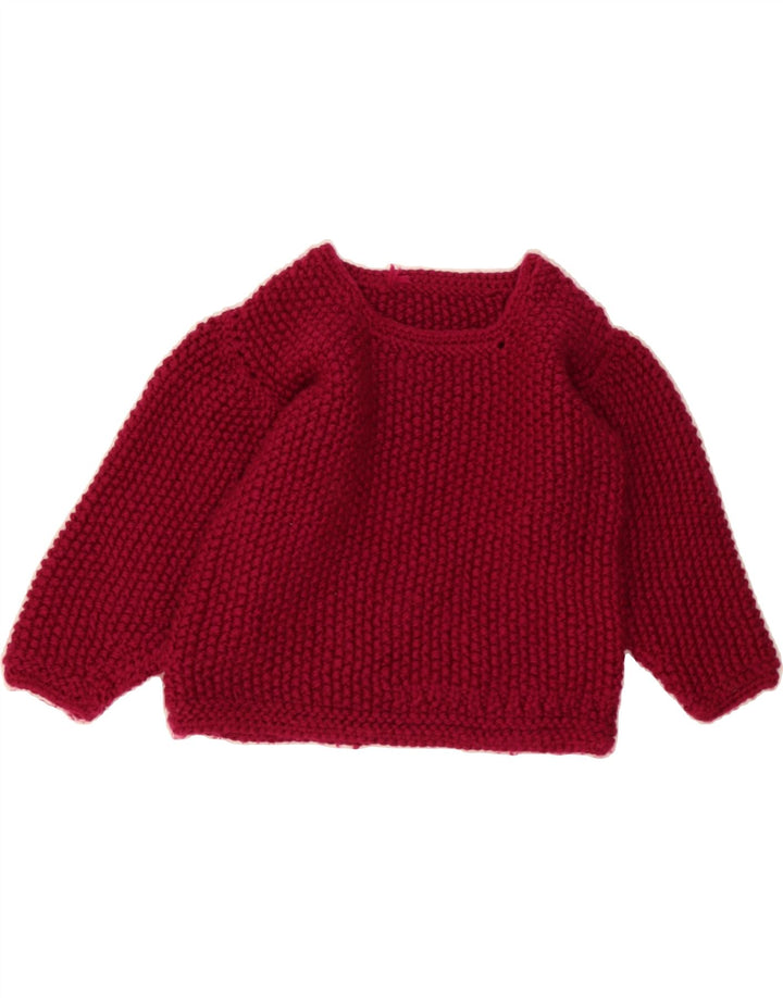 VINTAGE Girls Boat Neck Jumper Sweater 5-6 Years Burgundy Vintage Vintage and Second-Hand Vintage from Messina Hembry 