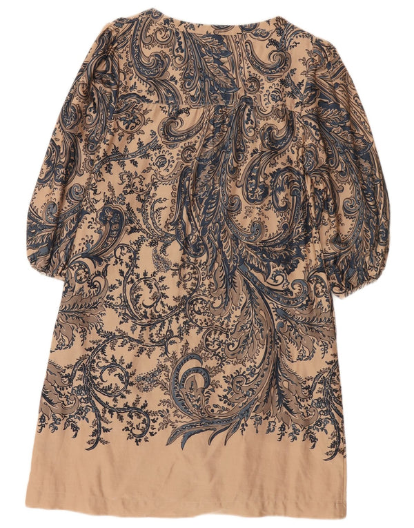 Vestido Marks & Spencer Feminino Autograph A-Line Reino Unido 12 Médio Bege Paisley