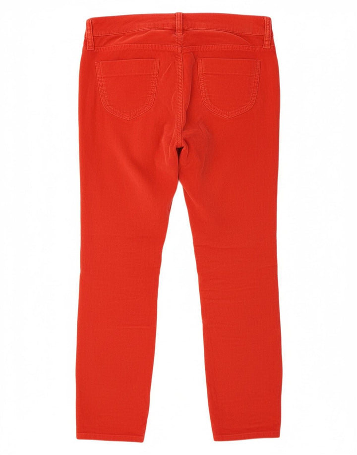 Calça feminina reta de veludo BENETTON W30 L26 algodão laranja