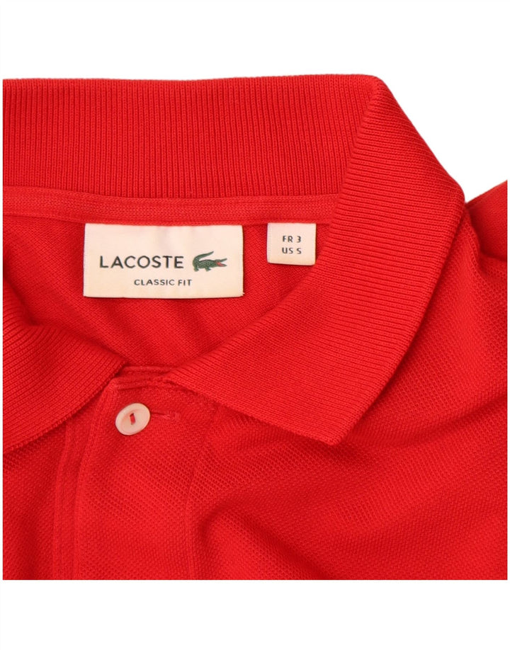 Camisa polo masculina Lacoste Classic Fit manga comprida tamanho 3 pequeno algodão vermelho