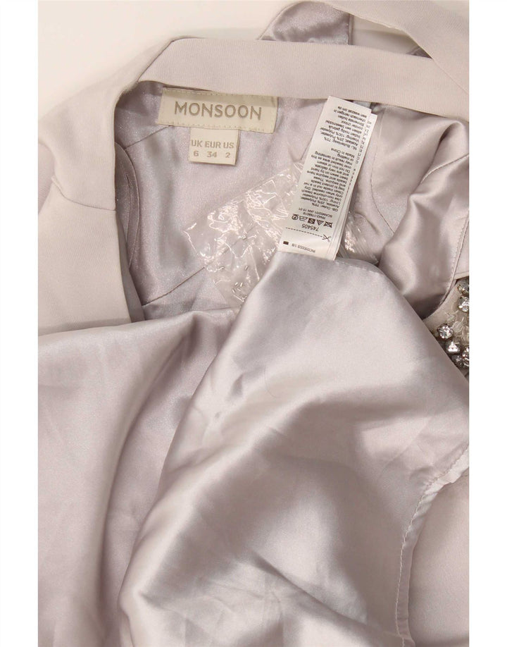 Vestido feminino Monsoon Halter UK 6 XS cinza acetato