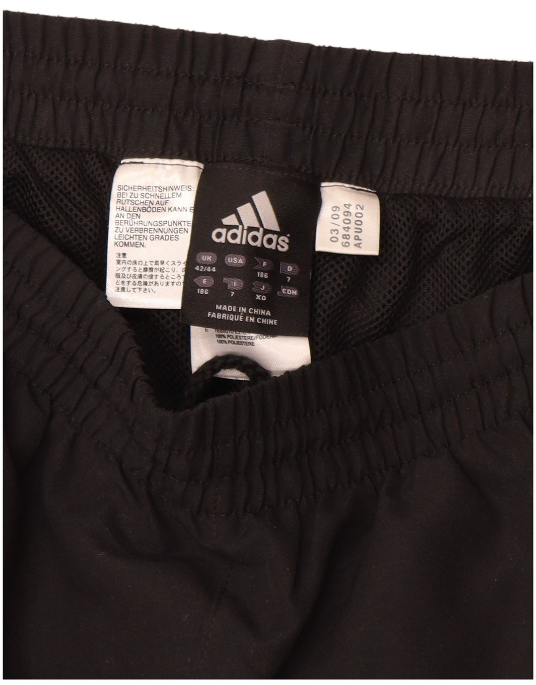 ADIDAS Calças de treino masculinas Joggers UK 42/44 Grande Poliéster Preto