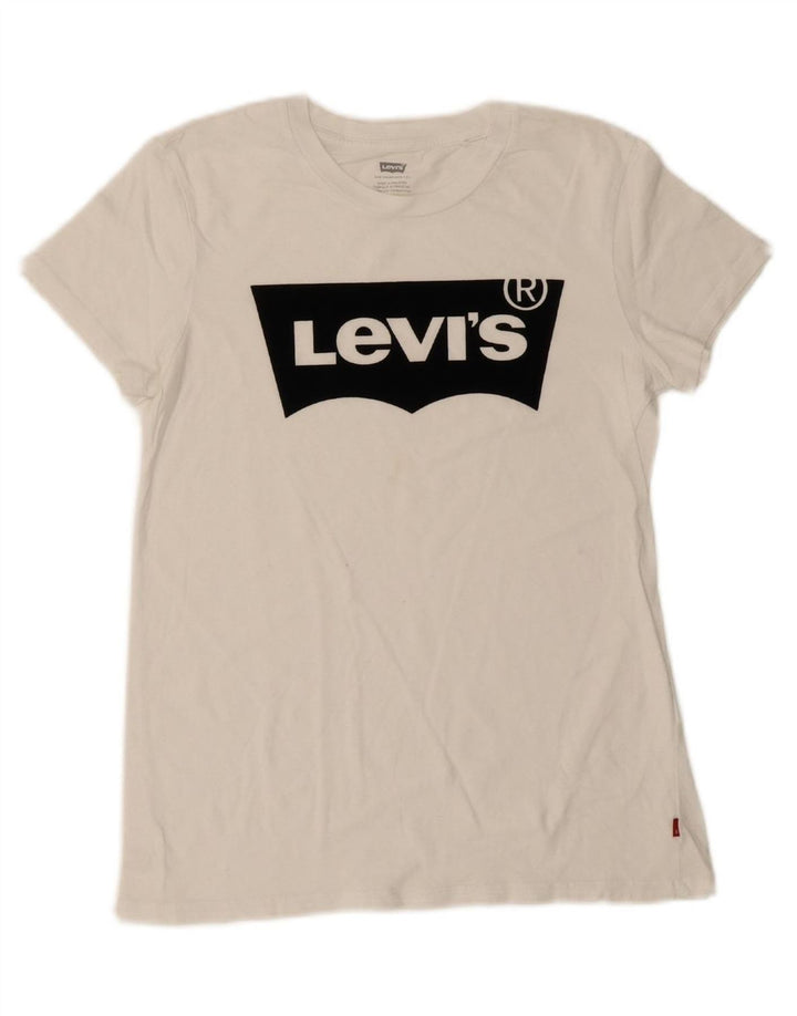 Camiseta gráfica masculina LEVI'S Top XS algodão branco