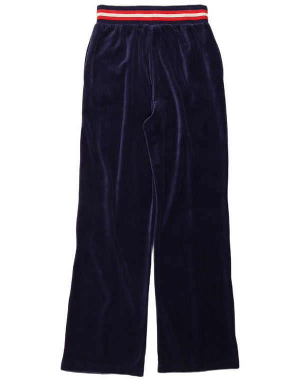 Fila Calça feminina de treino com perna larga Reino Unido 12 bloco colorido azul marinho médio