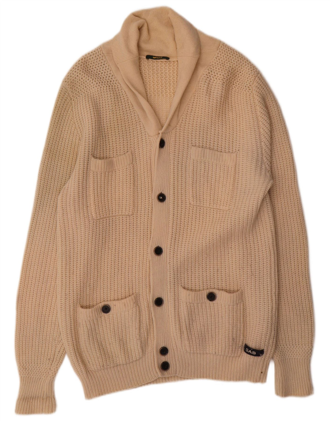 Suéter Cardigan Masculino Gas XL Lã Bege