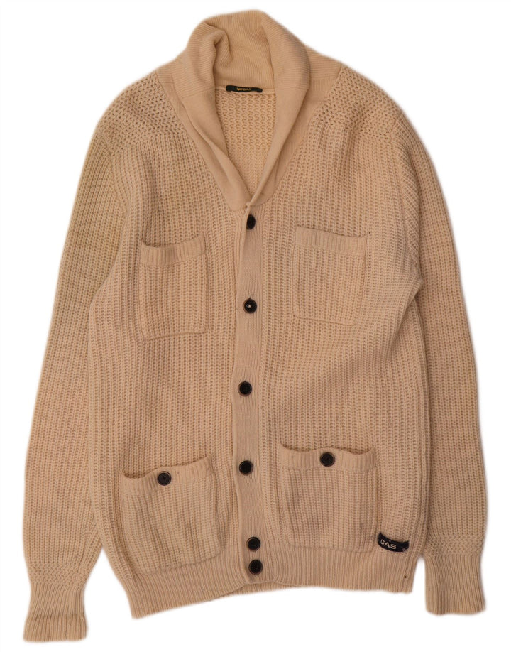 Suéter Cardigan Masculino Gas XL Lã Bege