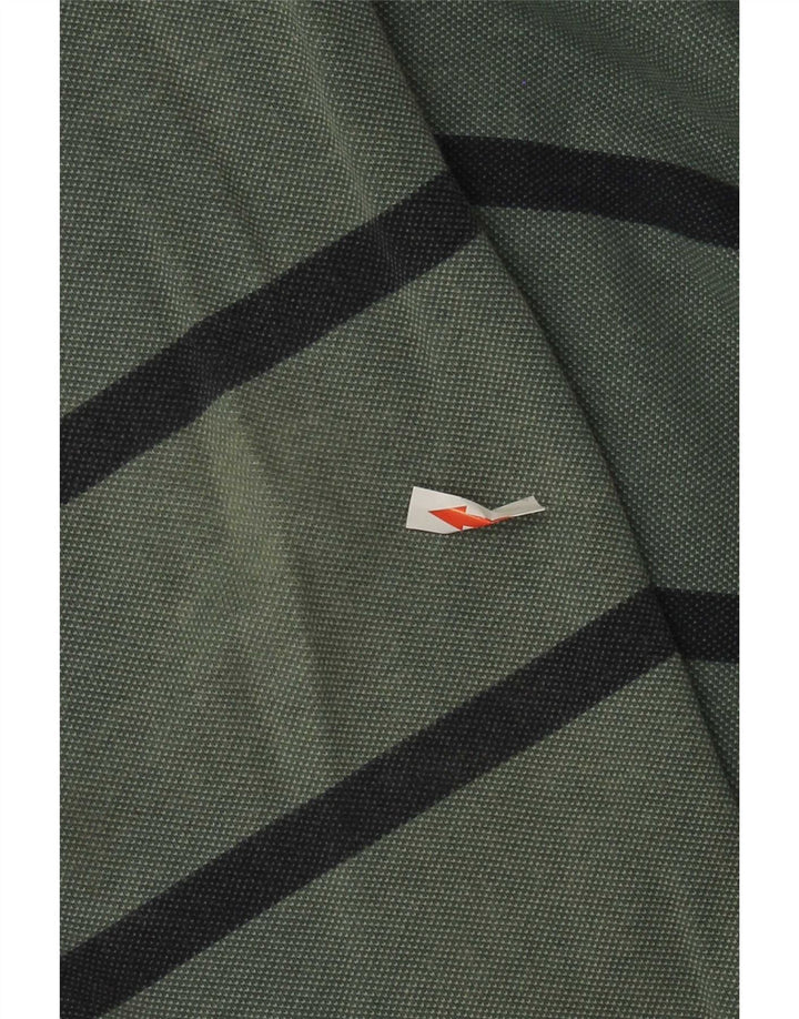 Suéter masculino J. Crew com zíper e gola em algodão listrado verde médio