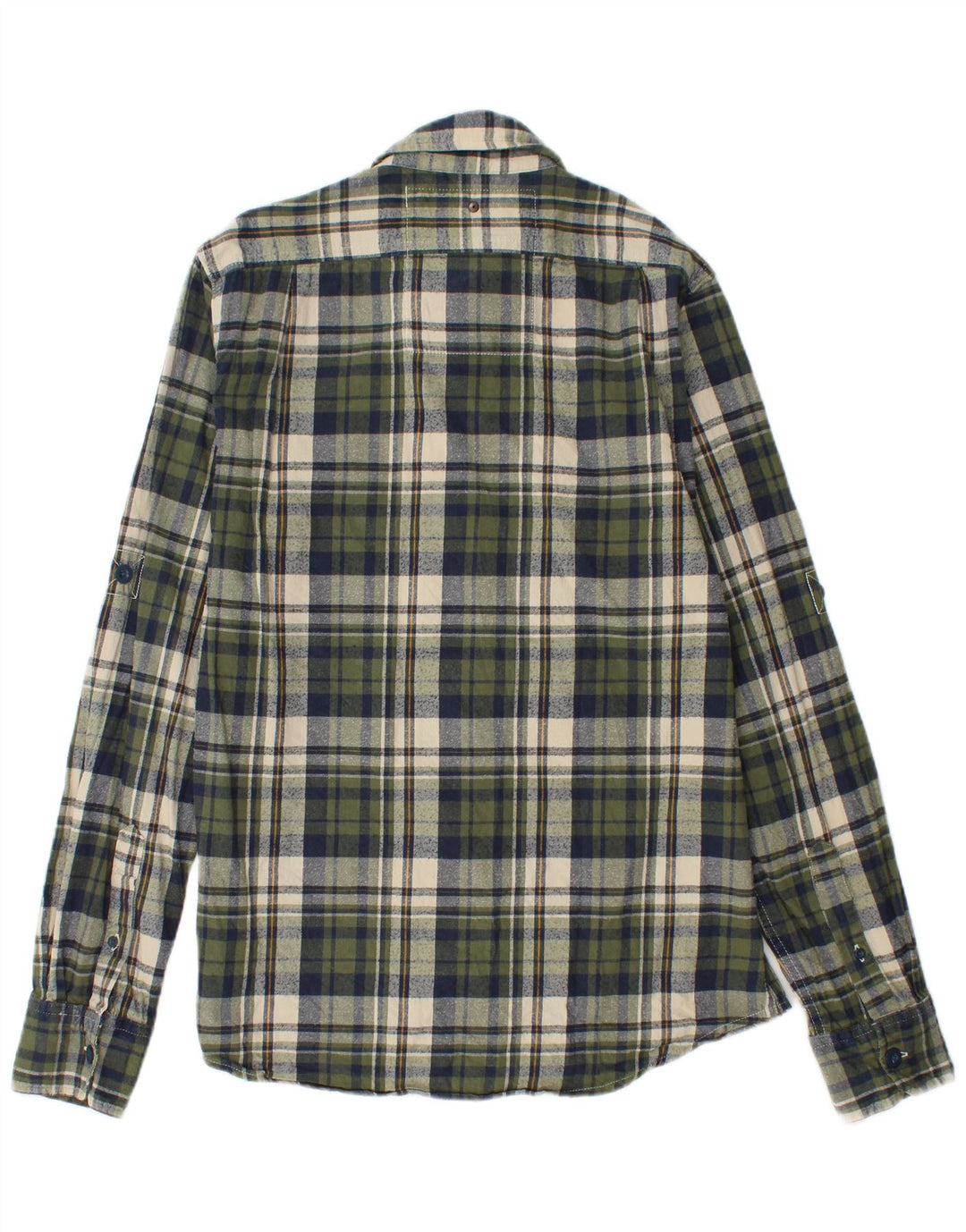 Camisa masculina de flanela SUPERDRY grande algodão xadrez verde