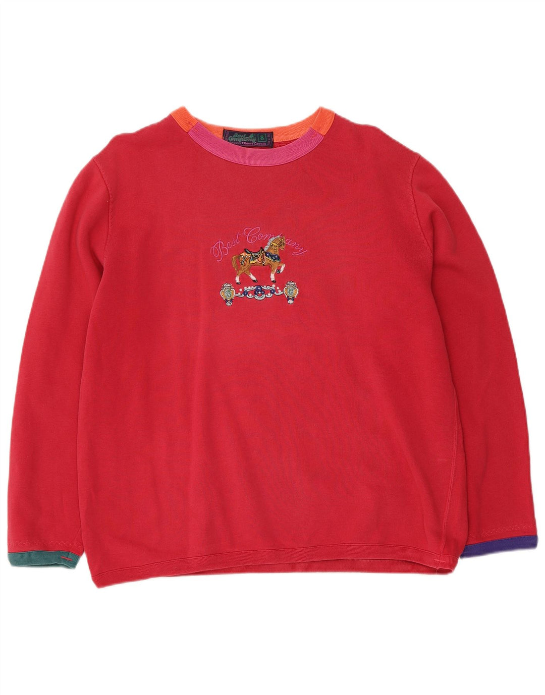 BEST COMPANY Suéter feminino oversized com estampa gráfica Reino Unido 8 pequeno vermelho