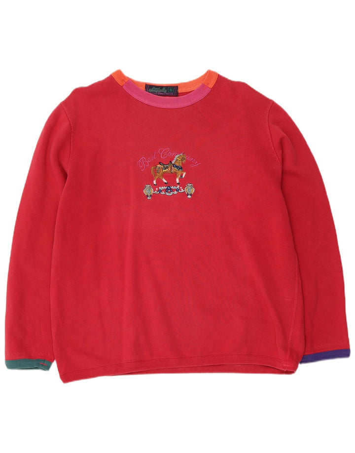 BEST COMPANY Suéter feminino oversized com estampa gráfica Reino Unido 8 pequeno vermelho