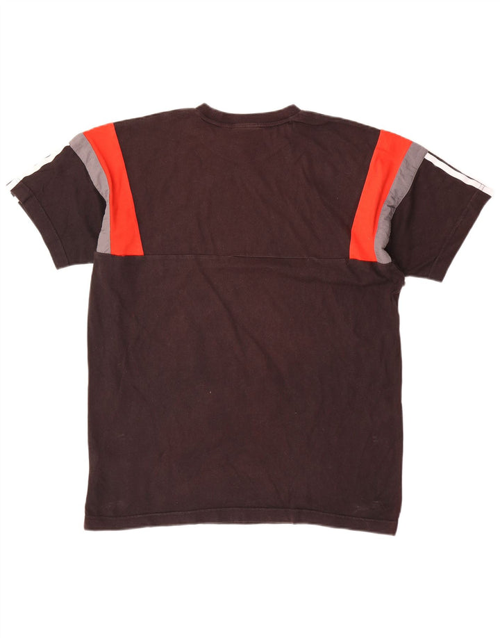 Camiseta masculina Adidas Top médio preto colorblock algodão